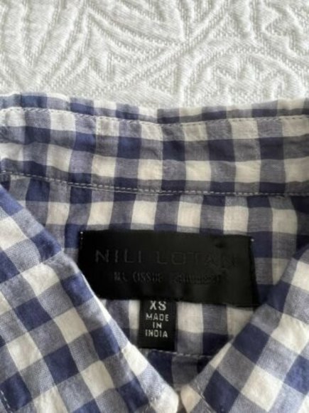 nili lotan button down xs blue shirt - Picture 3 of 7